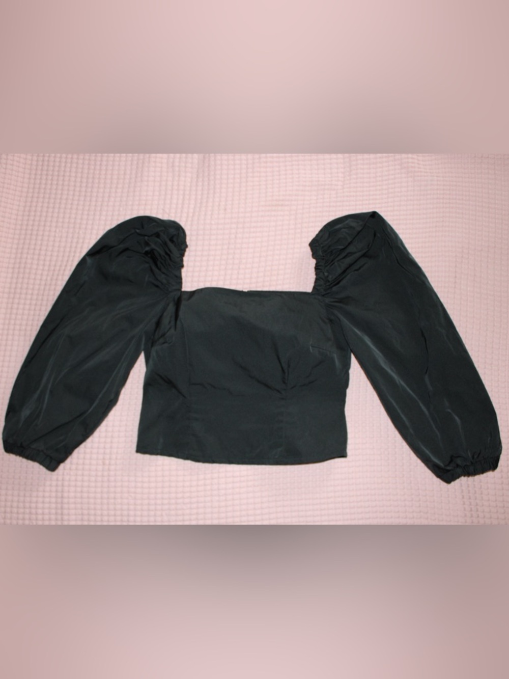 AVAVAV Black Puff Sleeve Square Neck Women's corset Top